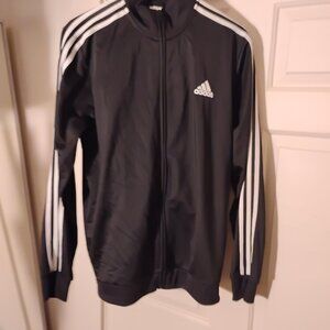 Adidas tracksuit black and white.